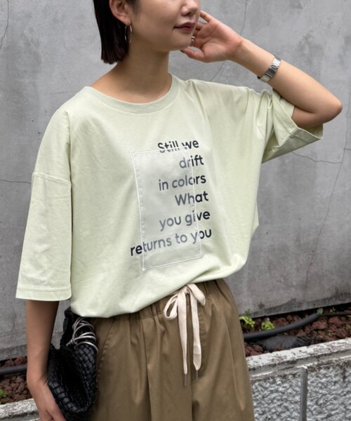 CIAOPANIC TYPY(チャオパニックティピー)の「オーガンジーシアードッキングプリントTEE(Tシャツ/カットソー・レディース・チャコールグレー/ピンク/ミント/アイボリー・ONE SIZE)」の4枚目の写真
