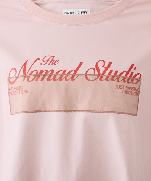 CIAOPANIC TYPY(チャオパニックティピー)の「オーガンジーシアードッキングプリントTEE(Tシャツ/カットソー・レディース・チャコールグレー/ピンク/ミント/アイボリー・ONE SIZE)」の5枚目の写真