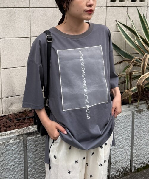 CIAOPANIC TYPY(チャオパニックティピー)の「オーガンジーシアードッキングプリントTEE(Tシャツ/カットソー・レディース・チャコールグレー/ピンク/ミント/アイボリー・ONE SIZE)」の7枚目の写真
