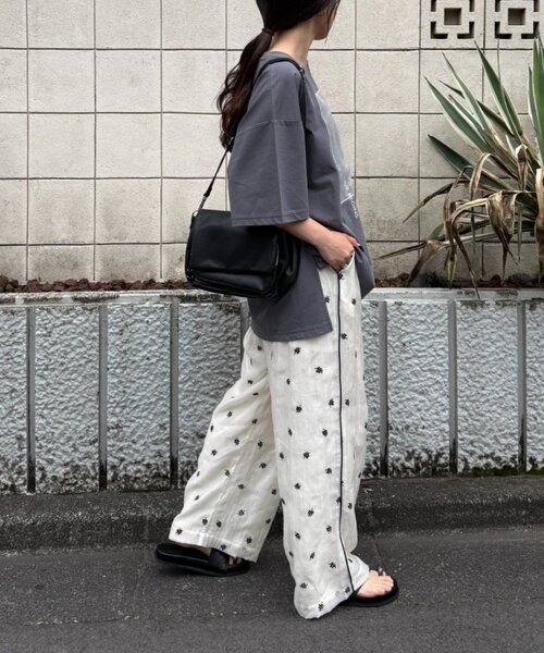 CIAOPANIC TYPY(チャオパニックティピー)の「オーガンジーシアードッキングプリントTEE(Tシャツ/カットソー・レディース・チャコールグレー/ピンク/ミント/アイボリー・ONE SIZE)」の10枚目の写真