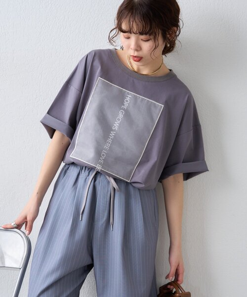 CIAOPANIC TYPY(チャオパニックティピー)の「オーガンジーシアードッキングプリントTEE(Tシャツ/カットソー・レディース・チャコールグレー/ピンク/ミント/アイボリー・ONE SIZE)」の11枚目の写真
