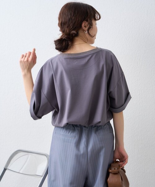 CIAOPANIC TYPY(チャオパニックティピー)の「オーガンジーシアードッキングプリントTEE(Tシャツ/カットソー・レディース・チャコールグレー/ピンク/ミント/アイボリー・ONE SIZE)」の13枚目の写真
