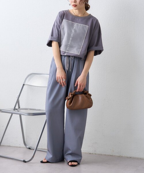CIAOPANIC TYPY(チャオパニックティピー)の「オーガンジーシアードッキングプリントTEE(Tシャツ/カットソー・レディース・チャコールグレー/ピンク/ミント/アイボリー・ONE SIZE)」の16枚目の写真