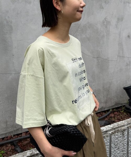 CIAOPANIC TYPY(チャオパニックティピー)の「オーガンジーシアードッキングプリントTEE(Tシャツ/カットソー・レディース・チャコールグレー/ピンク/ミント/アイボリー・ONE SIZE)」の18枚目の写真