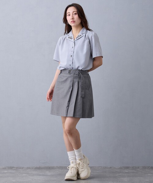 NICOLE CLUB(ニコル クラブ)の「アシメプリーツミニスカート(スカート・レディース・ブラック/ライトグレー/ボルドー・M)」の10枚目の写真