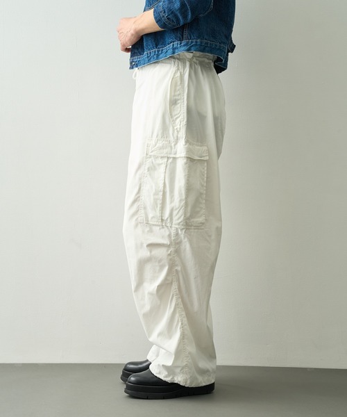 REMI RELIEF(レミレリーフ)の「【REMI RELIEF/レミレリーフ】C/Ny カーゴPT(カーゴパンツ・メンズ・オフホワイト/ブラック・S/M)」の4枚目の写真