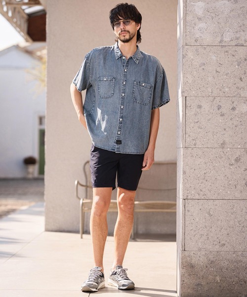 CAMBIO（カンビオ）の「mhs2625-Chemically Washed Lyocell Denim Short Sleeve Shirts 半袖デニムワークシャツ(PF-261-025)（シャツ/ブラウス・メンズ・ブルー/ブラック・M/L）」の11枚目の写真