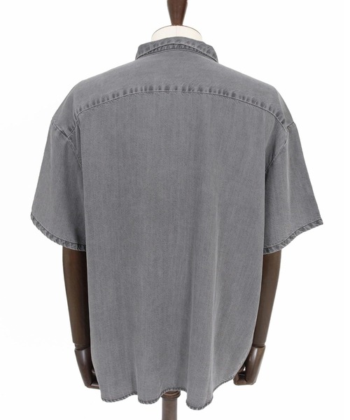 CAMBIO（カンビオ）の「mhs2625-Chemically Washed Lyocell Denim Short Sleeve Shirts 半袖デニムワークシャツ(PF-261-025)（シャツ/ブラウス・メンズ・ブルー/ブラック・M/L）」の14枚目の写真