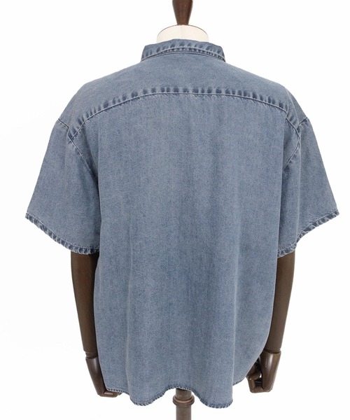 CAMBIO（カンビオ）の「mhs2625-Chemically Washed Lyocell Denim Short Sleeve Shirts 半袖デニムワークシャツ(PF-261-025)（シャツ/ブラウス・メンズ・ブルー/ブラック・M/L）」の16枚目の写真