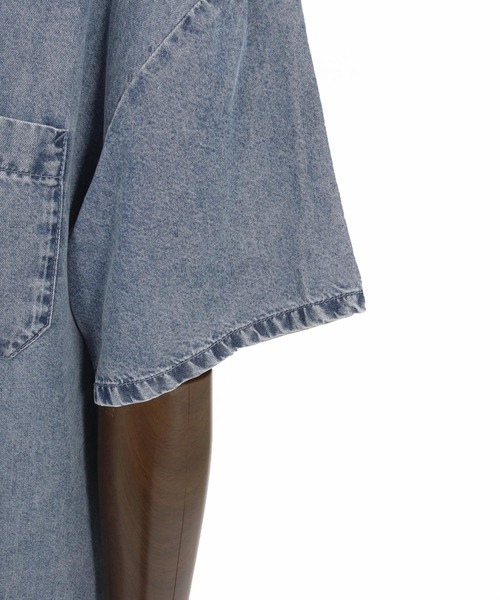 CAMBIO（カンビオ）の「mhs2625-Chemically Washed Lyocell Denim Short Sleeve Shirts 半袖デニムワークシャツ(PF-261-025)（シャツ/ブラウス・メンズ・ブルー/ブラック・M/L）」の19枚目の写真