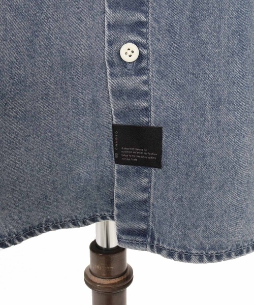 CAMBIO（カンビオ）の「mhs2625-Chemically Washed Lyocell Denim Short Sleeve Shirts 半袖デニムワークシャツ(PF-261-025)（シャツ/ブラウス・メンズ・ブルー/ブラック・M/L）」の22枚目の写真