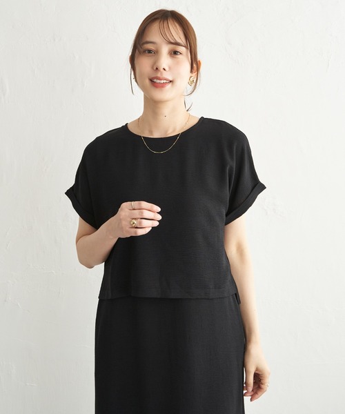 IKKA LOUNGE（イッカラウンジ）の「【2点セット】冷感ポリウェザー3WAYセット（ワンピース・レディース・グレイッシュベージュ/ブラック/ネイビー・L/M/S）」の6枚目の写真