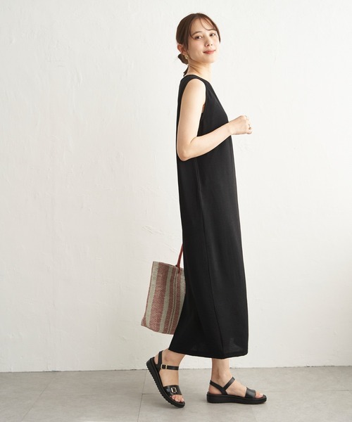 IKKA LOUNGE（イッカラウンジ）の「【2点セット】冷感ポリウェザー3WAYセット（ワンピース・レディース・グレイッシュベージュ/ブラック/ネイビー・L/M/S）」の10枚目の写真