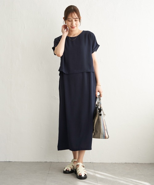 IKKA LOUNGE（イッカラウンジ）の「【2点セット】冷感ポリウェザー3WAYセット（ワンピース・レディース・グレイッシュベージュ/ブラック/ネイビー・L/M/S）」の17枚目の写真
