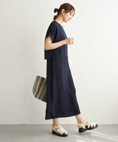 IKKA LOUNGE（イッカラウンジ）の「【2点セット】冷感ポリウェザー3WAYセット（ワンピース・レディース・グレイッシュベージュ/ブラック/ネイビー・L/M/S）」の18枚目の写真