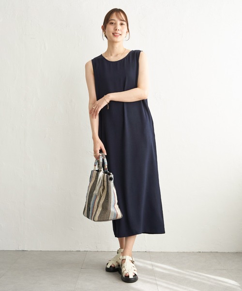 IKKA LOUNGE（イッカラウンジ）の「【2点セット】冷感ポリウェザー3WAYセット（ワンピース・レディース・グレイッシュベージュ/ブラック/ネイビー・L/M/S）」の21枚目の写真