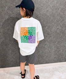 ラウンドヘム プリントTシャツ & ハーフパンツ セットアップ（524-111）