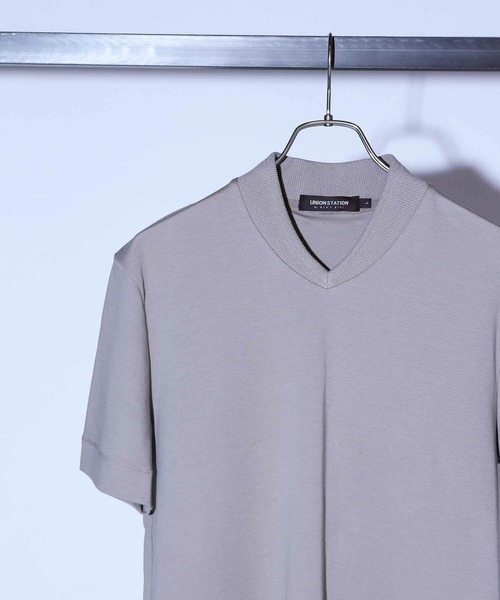 Nowadays by MEN'S BIGI(ナウアデイズバイメンズビギ)の「シルケットスムースVネックテーラーTシャツ(Tシャツ/カットソー・メンズ・グレー系その他/ブラック/ホワイト・04/03/02)」の8枚目の写真