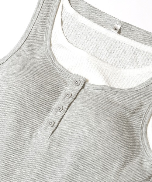 coca(coca)(コカ)の「OUT BRA レイヤードタンクトップ(タンクトップ・レディース・グレー/チャコール・L/M/S)」の11枚目の写真