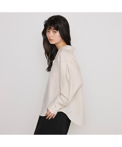 COMMON+HAUS(コモンハウス)の「オープンカラーシャツ(シャツ/ブラウス・レディース・ブラウン/ストーン/ブルーグレー・FREE)」の5枚目の写真