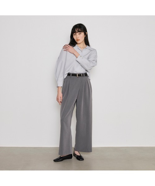 COMMON+HAUS(コモンハウス)の「オープンカラーシャツ(シャツ/ブラウス・レディース・ブラウン/ストーン/ブルーグレー・FREE)」の9枚目の写真