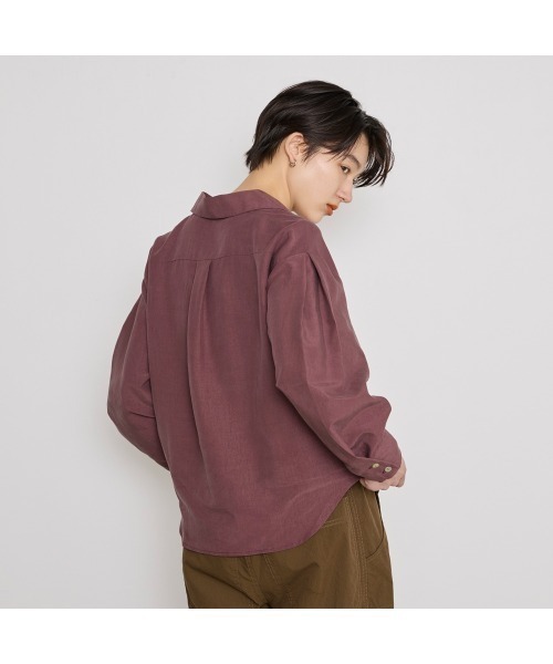COMMON+HAUS(コモンハウス)の「オープンカラーシャツ(シャツ/ブラウス・レディース・ブラウン/ストーン/ブルーグレー・FREE)」の13枚目の写真