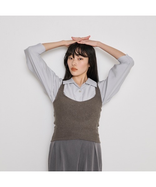 COMMON+HAUS(コモンハウス)の「オープンカラーシャツ(シャツ/ブラウス・レディース・ブラウン/ストーン/ブルーグレー・FREE)」の21枚目の写真