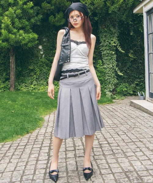 Heart Tattoo(ハートタトゥー)の「Dot Camisole 2-Set Layered Tops / ドットキャミソール2セットレイヤードトップス(キャミソール・レディース・ホワイト系/ブラック系・FREE)」の11枚目の写真