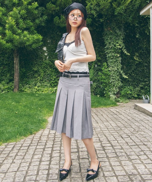 Heart Tattoo(ハートタトゥー)の「Dot Camisole 2-Set Layered Tops / ドットキャミソール2セットレイヤードトップス(キャミソール・レディース・ホワイト系/ブラック系・FREE)」の12枚目の写真