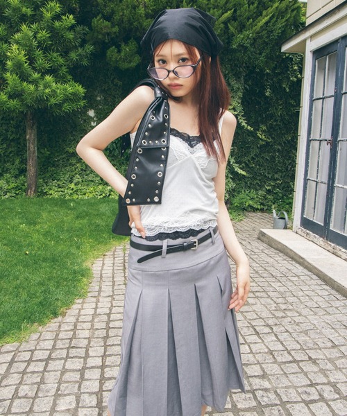 Heart Tattoo(ハートタトゥー)の「Dot Camisole 2-Set Layered Tops / ドットキャミソール2セットレイヤードトップス(キャミソール・レディース・ホワイト系/ブラック系・FREE)」の14枚目の写真
