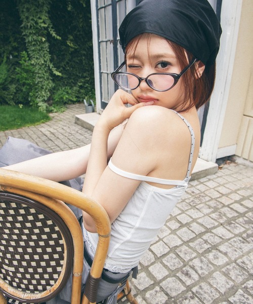 Heart Tattoo(ハートタトゥー)の「Dot Camisole 2-Set Layered Tops / ドットキャミソール2セットレイヤードトップス(キャミソール・レディース・ホワイト系/ブラック系・FREE)」の16枚目の写真