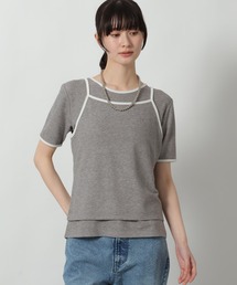LAKOLE | キャミセット配色半袖 / 672205(Tシャツ/カットソー)