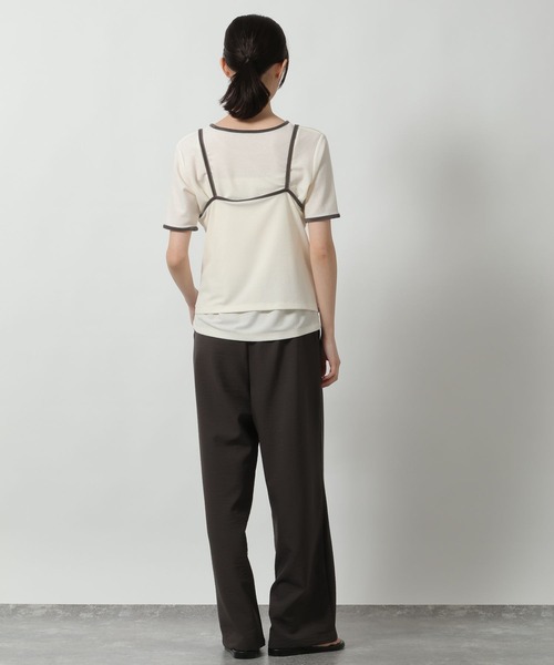 LAKOLE(ラコレ)の「キャミセット配色半袖 / 672205(Tシャツ/カットソー・レディース・ブルー/オフホワイト/グレー・FREE)」の6枚目の写真