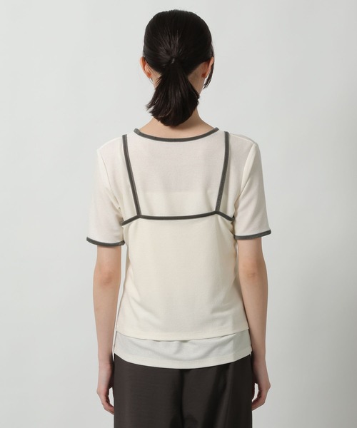 LAKOLE(ラコレ)の「キャミセット配色半袖 / 672205(Tシャツ/カットソー・レディース・ブルー/オフホワイト/グレー・FREE)」の13枚目の写真