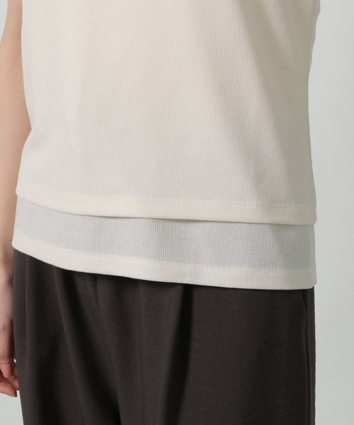 LAKOLE(ラコレ)の「キャミセット配色半袖 / 672205(Tシャツ/カットソー・レディース・ブルー/オフホワイト/グレー・FREE)」の17枚目の写真