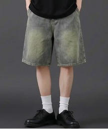 デニム風イージーショートパンツ/ウエストゴム ハーフパンツ