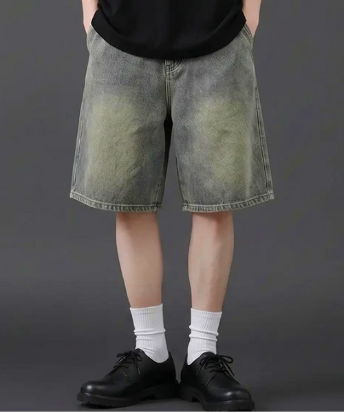 revertical(リバーティカル)の「デニム風イージーショートパンツ/ウエストゴム ハーフパンツ(その他パンツ・メンズ・ブルー系/サックスブルー・LARGE/MEDIUM)」の2枚目の写真