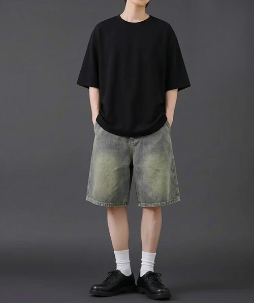 revertical(リバーティカル)の「デニム風イージーショートパンツ/ウエストゴム ハーフパンツ(その他パンツ・メンズ・ブルー系/サックスブルー・LARGE/MEDIUM)」の8枚目の写真