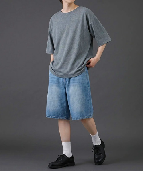 revertical(リバーティカル)の「デニム風イージーショートパンツ/ウエストゴム ハーフパンツ(その他パンツ・メンズ・ブルー系/サックスブルー・LARGE/MEDIUM)」の5枚目の写真
