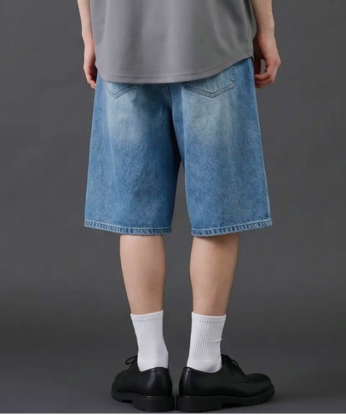 revertical(リバーティカル)の「デニム風イージーショートパンツ/ウエストゴム ハーフパンツ(その他パンツ・メンズ・ブルー系/サックスブルー・LARGE/MEDIUM)」の3枚目の写真