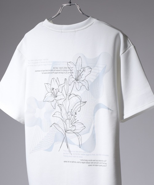 SUGGESTION(サジェッション)の「SUGGESTION フラワーデジタルプリントTシャツ 半袖(Tシャツ/カットソー・メンズ・ブラック/ホワイト/ブラック系1/グレー/グレー系/ホワイト系/ホワイト系1/ブラック系/チャコール・M/L)」の3枚目の写真