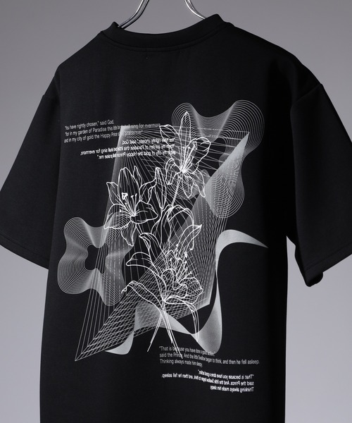 SUGGESTION(サジェッション)の「SUGGESTION フラワーデジタルプリントTシャツ 半袖(Tシャツ/カットソー・メンズ・ブラック/ホワイト/ブラック系1/グレー/グレー系/ホワイト系/ホワイト系1/ブラック系/チャコール・M/L)」の5枚目の写真