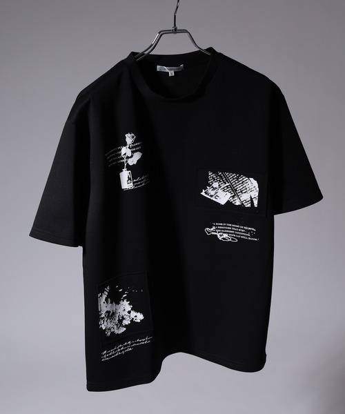 SUGGESTION(サジェッション)の「SUGGESTION フラワーデジタルプリントTシャツ 半袖(Tシャツ/カットソー・メンズ・ブラック/ホワイト/ブラック系1/グレー/グレー系/ホワイト系/ホワイト系1/ブラック系/チャコール・M/L)」の6枚目の写真