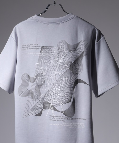 SUGGESTION(サジェッション)の「SUGGESTION フラワーデジタルプリントTシャツ 半袖(Tシャツ/カットソー・メンズ・ブラック/ホワイト/ブラック系1/グレー/グレー系/ホワイト系/ホワイト系1/ブラック系/チャコール・M/L)」の9枚目の写真