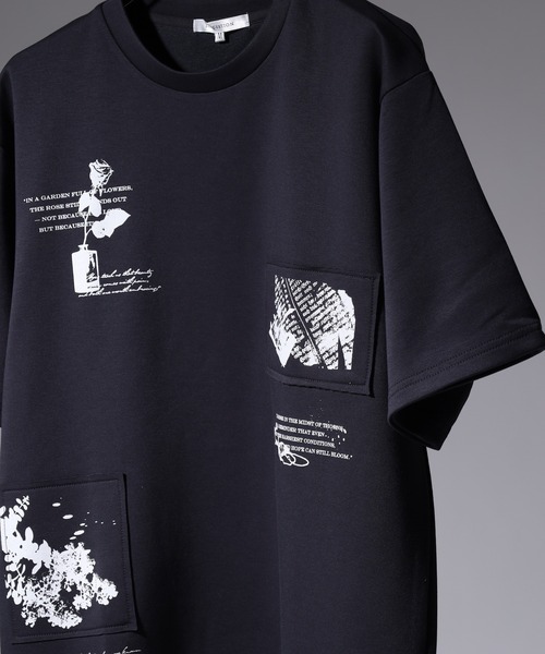 SUGGESTION(サジェッション)の「SUGGESTION フラワーデジタルプリントTシャツ 半袖(Tシャツ/カットソー・メンズ・ブラック/ホワイト/ブラック系1/グレー/グレー系/ホワイト系/ホワイト系1/ブラック系/チャコール・M/L)」の8枚目の写真