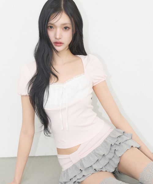ILLIGO(イリゴ)の「ロジレーススクエアネックTピンク(Tシャツ/カットソー・レディース・その他・OS)」の3枚目の写真