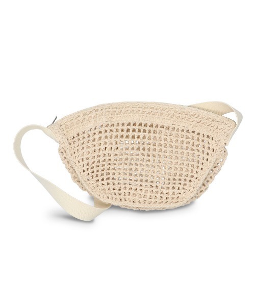 MacMahon Knitting Mills(マクマホン ニッティング ミルズ)の「MacMahon Knitting Mills Mesh Shoulder Bag-Medium マクマホンニッティングミルズ メッシュショルダーバッグミディアム(ショルダーバッグ・メンズ・ホワイト系その他/ブラック系その他・FREE)」の1枚目の写真