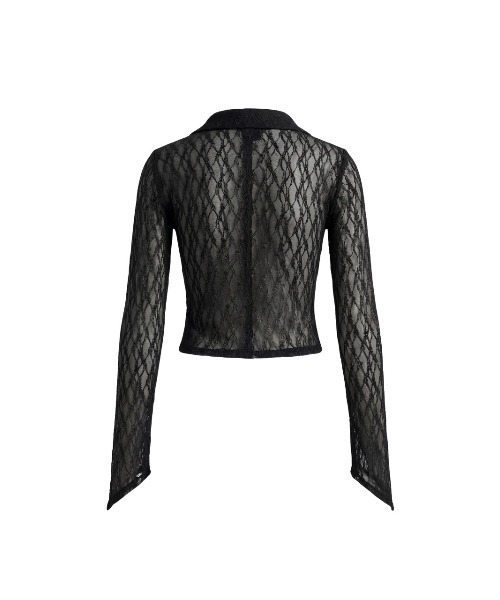 TAJEN:T(タジェント)の「【TAJEN:T】SHEER LACE ZIP-UP TOP/シアーレースジップアップトップ(シャツ/ブラウス・レディース・ブラック/ベージュ・1/2)」の13枚目の写真