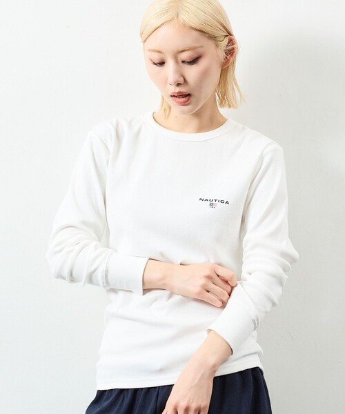 NAUTICA(ノーティカ)の「NAUTICA/ノーティカ Essentials タイトフィット L/S クルーネックTシャツ(Tシャツ/カットソー・メンズ・ホワイト/ブラック/チャコールグレー/グレー・SMALL/MEDIUM/LARGE)」の2枚目の写真
