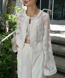 Ameri（アメリ）の「MEDI SHEER DAMASK JACQUARD BLOUSE（シャツ/ブラウス）」
